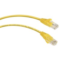 PC-UTP-RJ45-Cat.5e-1m-YL (7673c), желтый. Патч-корд медный. CABEUS