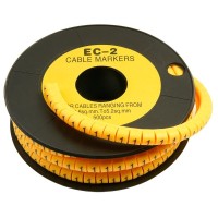 EC-2-1 (500 шт) (7422c). Маркер для кабеля д.7.4мм, цифра 1. CABEUS