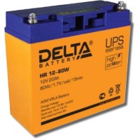 Delta HR 12-80 W. Аккумулятор герметичный свинцово-кислотный. Delta