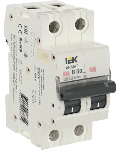 M06N 2P B 50А 6кА ARMAT (AR-M06N-2-B050). Автоматический выключатель. IEK в Батайске