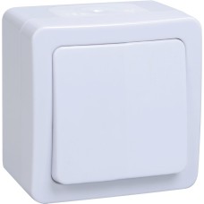 Выключатель 1-клавишный ВС20-1-0-ГПБ открытой установки IP54 белый ГЕРМЕС PLUS (EVMP10-K01-10-54-EC). Выключатель. IEK