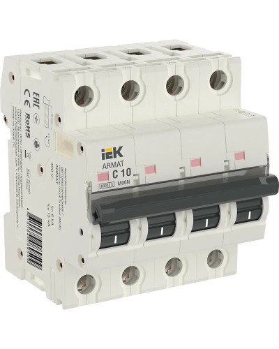 M06N 4P C 10А 6кА ARMAT (AR-M06N-4-C010). Автоматический выключатель. IEK в Батайске
