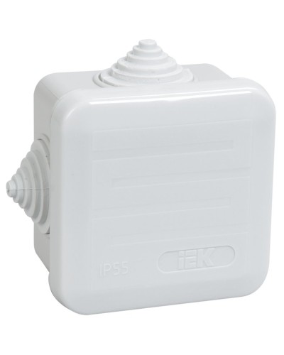 Коробка распаячная КМ41236 70х70х40 открытой проводки IP44 4 гермоввода серая (UKOZ11-070-070-040-K41-44). Коробка распаячная безгалогенная (HF) с защелкивающейся крышкой. IEK в Батайске