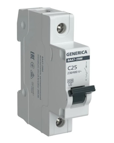GENERICA ВА47-29М 1P C 25А 4,5кА (MVA21-1-025-C-G). Автоматический выключатель. IEK в Батайске
