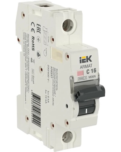 M06N 1P C 16А 6кА ARMAT (AR-M06N-1-C016). Автоматический выключатель. IEK в Батайске