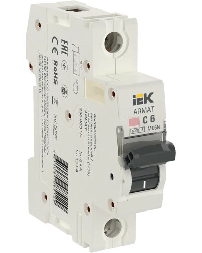 M06N 1P C 6А 6кА ARMAT (AR-M06N-1-C006). Автоматический выключатель. IEK в Батайске