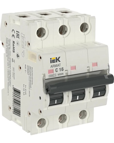 M06N 3P C 16А 6кА ARMAT (AR-M06N-3-C016). Автоматический выключатель. IEK в Батайске