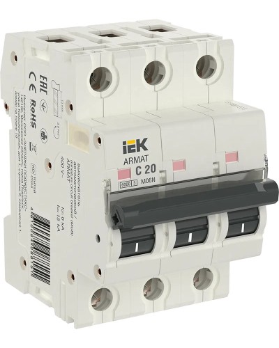 M06N 3P C 20А 6кА ARMAT (AR-M06N-3-C020). Автоматический выключатель. IEK в Батайске