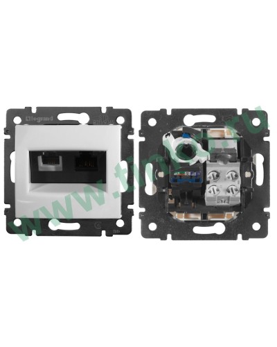 Розетка Valena 2xRJ11+RJ45 Cat.6, белый (770080). Розетка. LegranD в Батайске