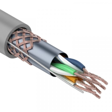 SF/UTP, CAT 5e, PVC, 4PR, 24AWG, INDOOR, STRANDED, серый, 305м, REXANT (01-0343). Кабель «витая пара» (LAN) для структурированных систем связи. Rexant