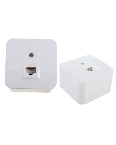 BLANCA розетка RJ45 1-местная, кат. 5Е, открытой установки, белый (BLNIA045001). Розетка компьютерная с изолированной пластиной. Systeme Electric в Батайске