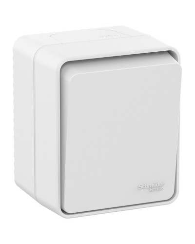 AtlasDesign PROFI54 выключатель 1-клавишный, открытой установки, белый (ATN540111). Выключатель. Systeme Electric в Батайске
