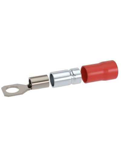 Наконечник НКИ 0,25-1,5 М5 (D5,3мм) с отверстием под винт (100 шт) (2A5P-DS-PVC). Наконечник с отверстием под винт и изолированным фланцем ПВХ, двойная гильза. ДКС в Батайске