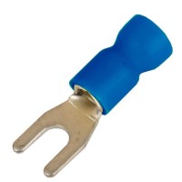 Наконечник вилочный НВИ 1,5-2,5 М3 (D3,2мм) (100 шт) (2B13P-EE-PVC). Наконечник вилочный с изолированным фланцем ПВХ. ДКС