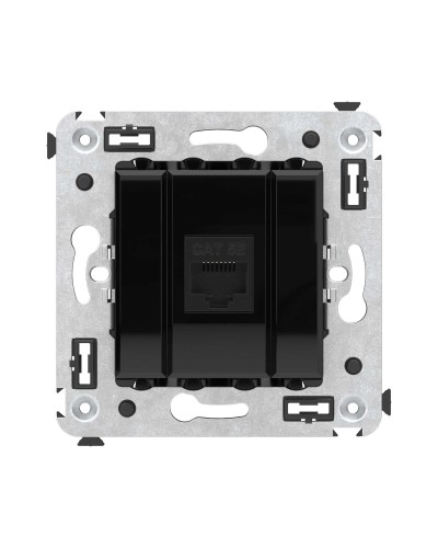 Розетка RJ-45 в стену, кат.5E, Avanti, одинарная, черный квадрат (4402663). Розетка компьютерная. ДКС в Батайске
