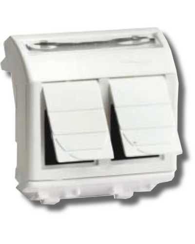 Розетка RJ-45 Brava 2 модуля белая (76459B): Розетка компьютерная с двумя разъёмами в Батайске