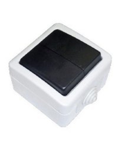 Переключатель двухклавишный 2-полюсный с 2 мест EF602SA, серый, LK Aqua (80006). Переключатель. Экопласт в Батайске