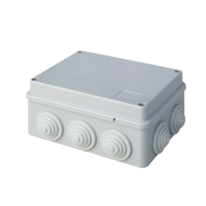 Коробка JBS150 150х110х70, 10 вых., 5P (1,5…6мм²) серая (43029HF-GR). Коробка монтажная, огнестойкая, без галогена. Экопласт
