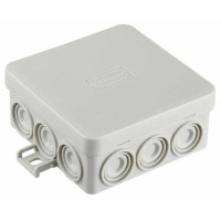 Коробка JBL085 85х85х38, 12 вых., 4P (1,5…10мм²) серая (43765HF-GR). Коробка монтажная, огнестойкая, без галогена. Экопласт